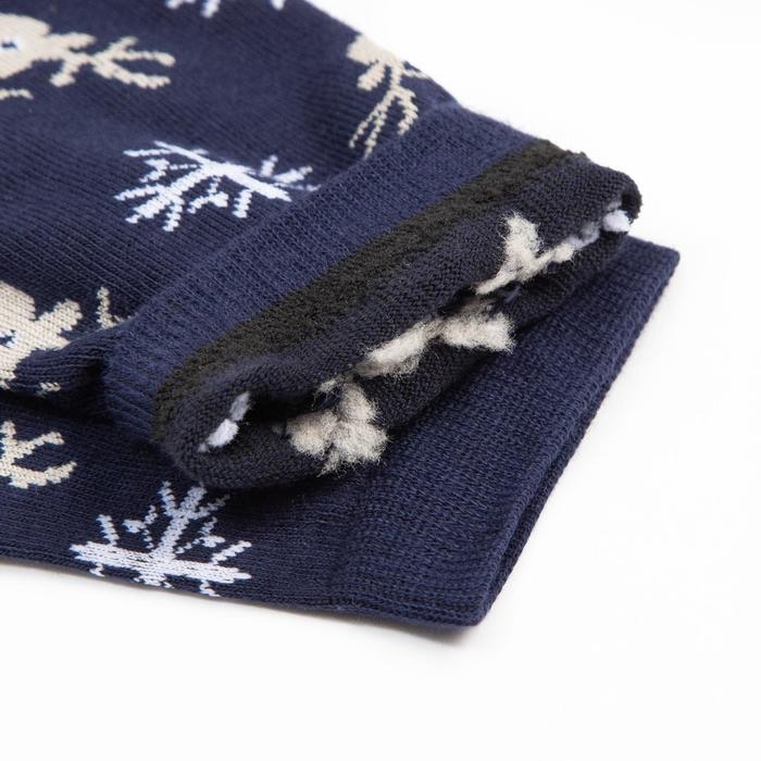 Носки новогодние мужские &laquo;Олени и снежинки&raquo; цвет синий, размер 27