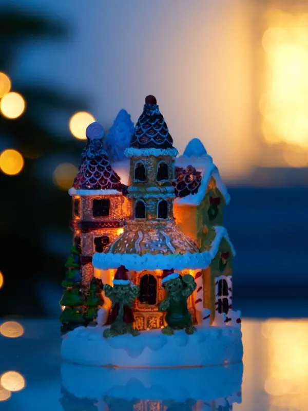 Фигура светодиодная "Пряничный замок" 10х7 см, 4 LED, LR41x3 (в компл), Т/БЕЛЫЙ