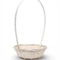 Корзина плетеная 20 х 20 х _ см, ручка h=21 см белый