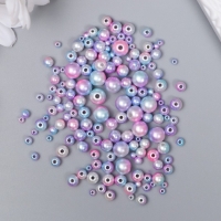 Бусины для творчества пластик "Круглые. Градиент. Русалка сирень" d=3-8 мм, набор 10 гр Бусины для творчества пластик "Круглые. Градиент. Русалка сирень" d=3-8 мм, набор 10 гр