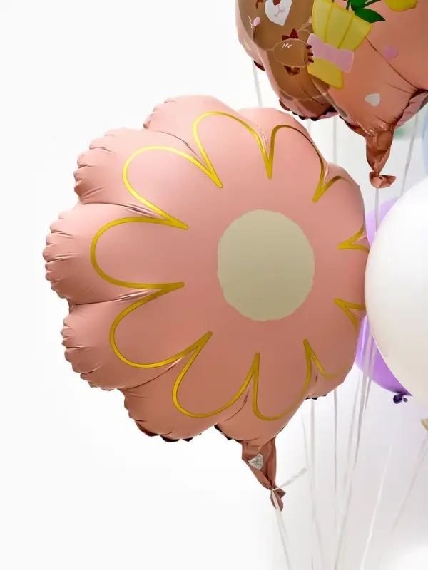 Воздушные шары "Розовый тортик" фольга, латекс, набор 12 штук