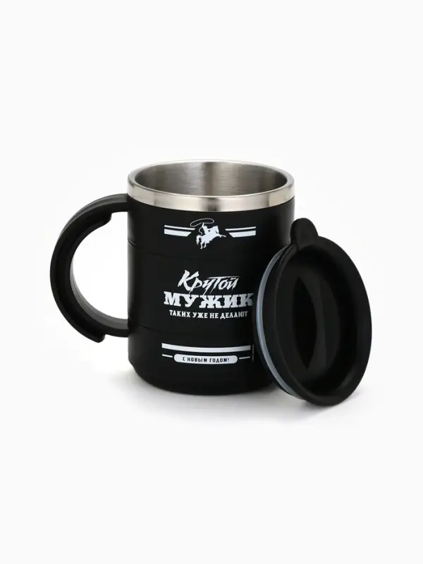 Термокружка новогодняя &laquo;Крутой мужик&raquo;, 450 мл, 12.5 х 10.5 см