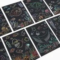 Гравюра блокнот "Морские жители", 9 листов, штихель