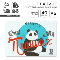 Планинг с отрывными листами А5, 40л. Мягкая обложка &laquo;Панда&raquo;