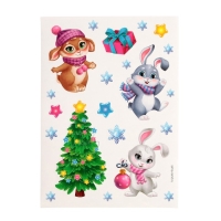 Набор для рисования эбру на новый год &laquo;Волшебный Новый год! Зайка&raquo;, новогодний набор для творчества