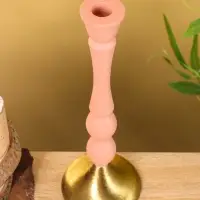 Подсвечник на 1 свечу "Пудровый" 10,5х10,5х30 см