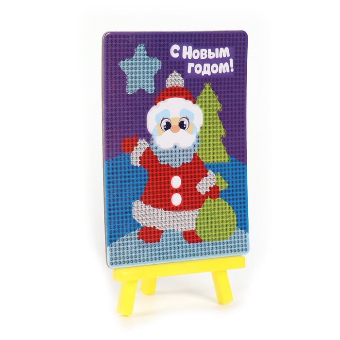 Алмазная мозаика на новый год с частичным заполнением для детей на подставке &laquo;Дед Мороз&raquo;, 10 х 15 см, новогодний набор для творчества