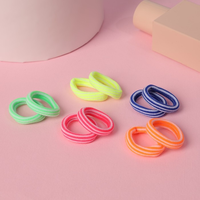 Резинка для волос Резинка для волос "Махрушка спорт" (набор 100 шт) полоски яркость, 2,5 см