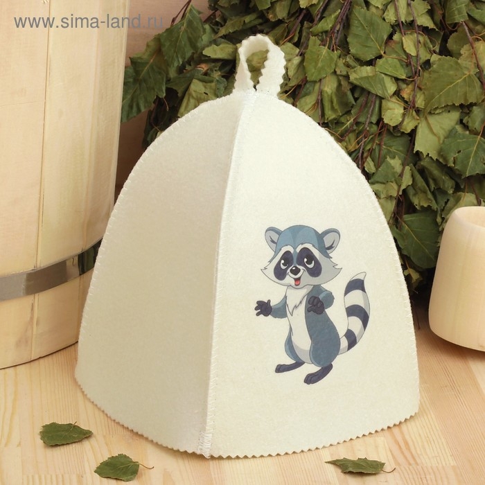 Шапка для бани с детской термопечатью Шапка для бани с детской термопечатью "Енот"