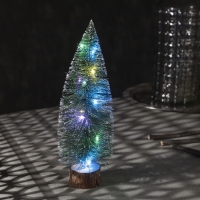 Светодиодная фигура &laquo;Ёлочка с гирляндой&raquo;, 8.5 &times; 28 &times; 8.5 см, пластик, батарейки LR41х2 (в комплекте), свечение мульти
