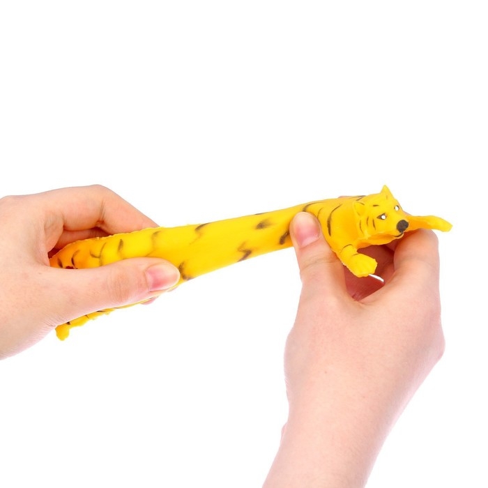 Мялка антистресс тянучка &laquo;Тигр&raquo;, с песком, цвета МИКС, в шоубоксе