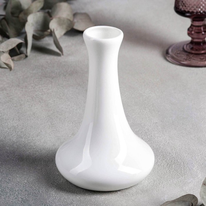 Ваза фарфоровая для цветов Wilmax, 9,5&times;14,5 см, цвет белый