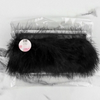 Тесьма с перьями марабу, 8-10 см, 5 &plusmn; 0,5 м, цвет чёрный