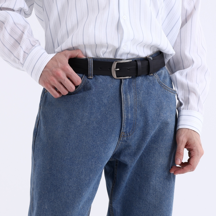 Ремень мужской &laquo;Великан&raquo;, ширина 4 см, винт, пряжка металл, цвет чёрный