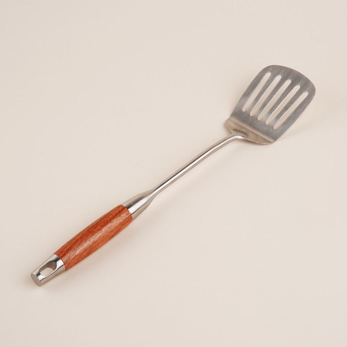 Лопатка перфорированная из нержавеющей стали SL Home, &laquo;Рустик&raquo;, 39,5&times;8 см, цвет серебряный