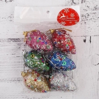 Украшение ёлочное "Шишки в пайетках" (набор 6 шт) 4х7 см, микс Украшение ёлочное "Шишки в пайетках" (набор 6 шт) 4х7 см, микс