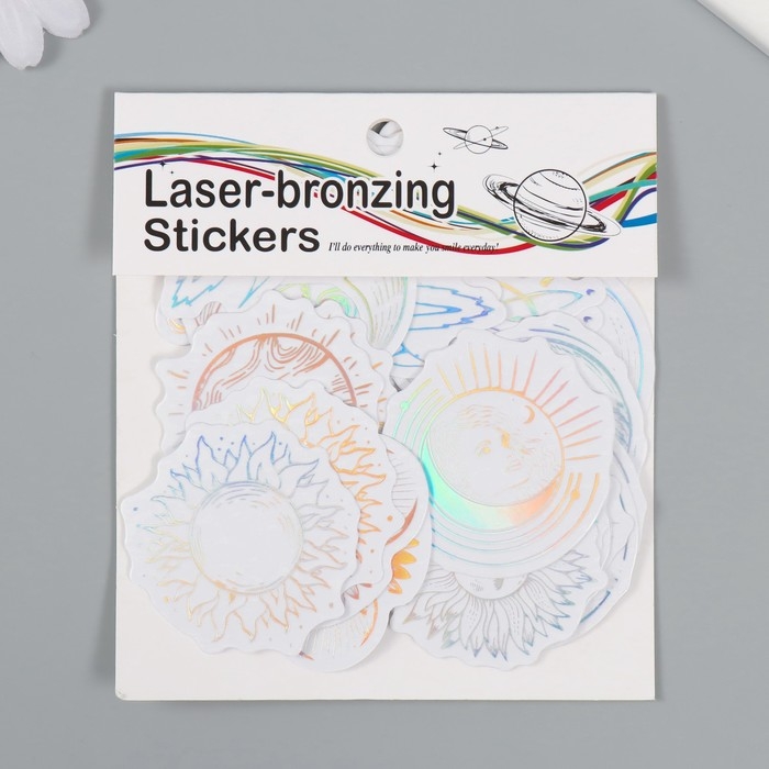 Наклейка пластик "Голография. Космос" набор 38 шт 13х11,5х0,5 см