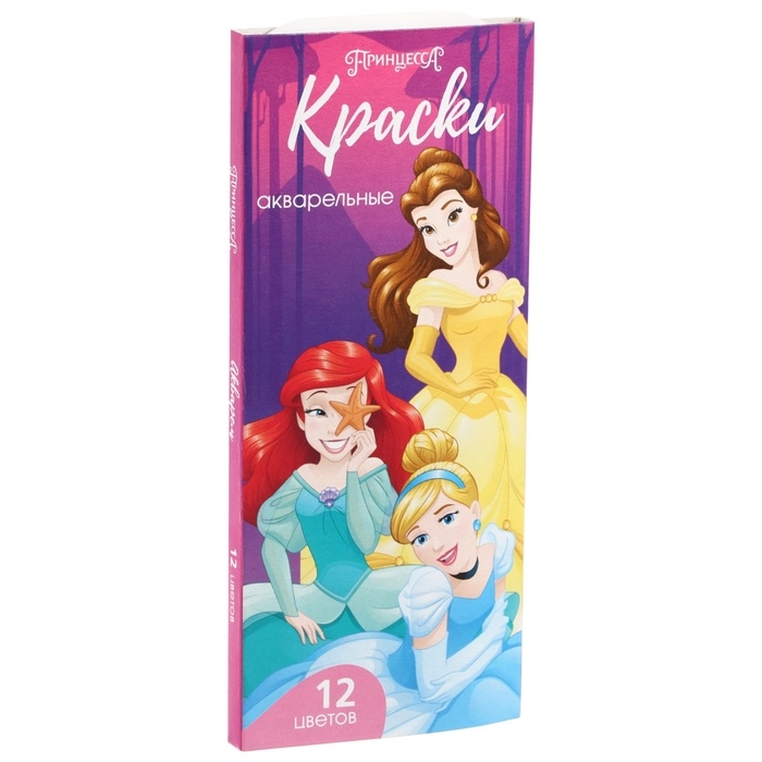 Акварель медовая &laquo;Принцессы&raquo;, 12 цветов, в картонной коробке, без кисти