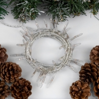 Гирлянда &laquo;Нить&raquo; 5 м с насадками &laquo;Игла&raquo;, IP20, прозрачная нить, 50 LED, свечение белое, 8 режимов, 220 В