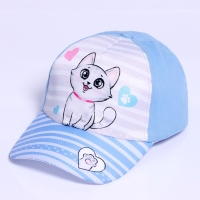 Кепка детская для девочки «Котик», р-р. 52-54 см, 5-7 лет, МИКС Кепка детская для девочки «Котик», р-р. 52-54 см, 5-7 лет, МИКС