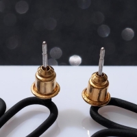 Серьги металл «Сердечки» асимметрия, цвет чёрный Серьги металл «Сердечки» асимметрия, цвет чёрный