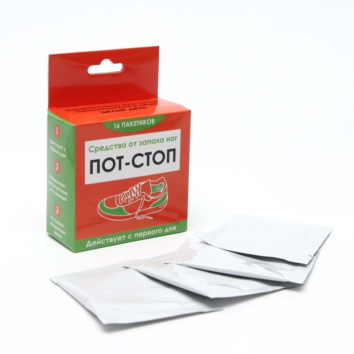 Средство от запаха ног &laquo;Пот - Стоп&raquo;, 16 пакетиков по 1,5 г