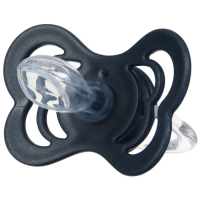 Соска - пустышка ортодонтическая, силикон, +6 мес., с держателем цвет синий