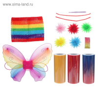 Карнавальный костюм &laquo;Бабочка радужная&raquo;, сделай сам, корсет, ленты, брошки, аксессуары