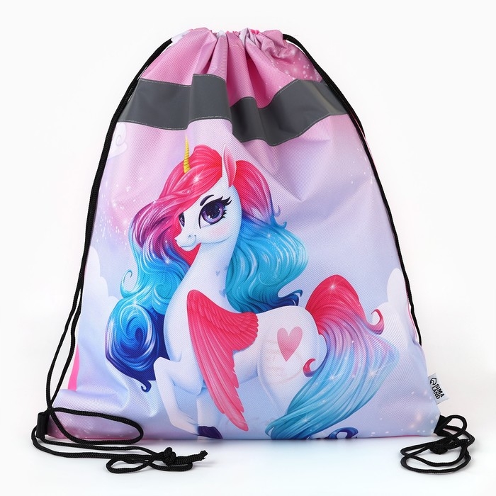 Мешок для обуви со светоотражающим элементом «Радужный единорог» 30 х 40 см Мешок для обуви со светоотражающим элементом «Радужный единорог» 30 х 40 см