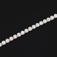 Стразы на нитях, с голографией, 3 мм, 9 &plusmn; 1 м, цвет белый