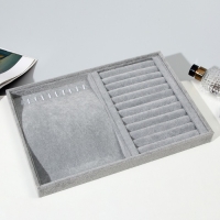 Подставка универсальная 10 крючков и 11 полос для колец, 35&times;24&times;3, цвет серый