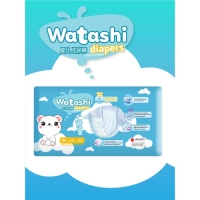 Подгузники одноразовые WATASHI для детей 3/М 4-9 кг 52шт Подгузники одноразовые WATASHI для детей 3/М 4-9 кг 52шт