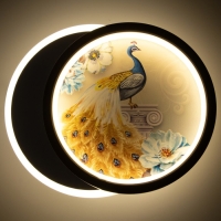 Бра "Павлин" LED 21Вт 4000К черно-белый 19х23х5 см