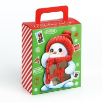 Коробка подарочная новогодняя складная с 3D эффектом &laquo;Снеговичок&raquo;, 18 x 15 x 7.5 см, Новый год
