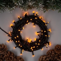 Гирлянда «Нить» 10 м, IP20, тёмная нить, 100 LED, свечение жёлтое, 8 режимов, 220 В Гирлянда «Нить» 10 м, IP20, тёмная нить, 100 LED, свечение жёлтое, 8 режимов, 220 В