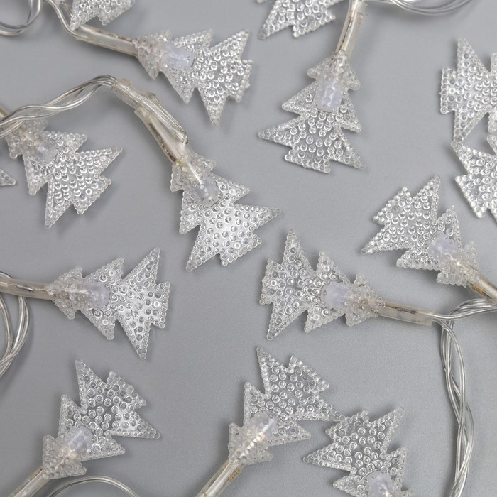 Гирлянда &laquo;Нить&raquo; 5 м с насадками &laquo;Ёлка в крапинку&raquo;, IP20, прозрачная нить, 20 LED, свечение мульти (RG/RB), мигание, 220 В