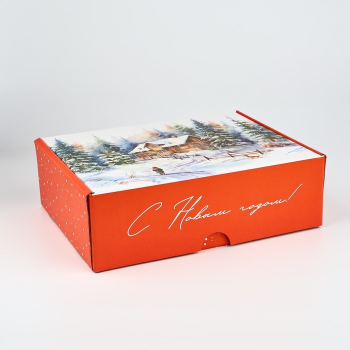 Коробка подарочная новогодняя складная &laquo;Зимний лес&raquo;, 30.7 х 22 х 9.5 см, Новый год