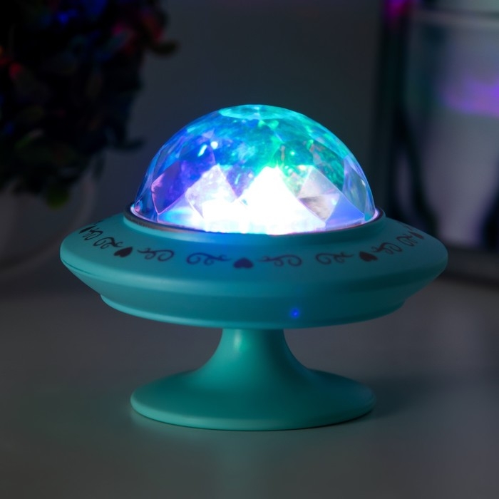 Ночник-проектор Ночник-проектор "Фьюжн" LED 3хLR44 диско, голубой 12х12х10 см RISALUX