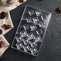 Форма для конфет и шоколада &laquo;Блеск&raquo;, 18 ячеек, 20&times;12&times;2,5 см, цвет прозрачный