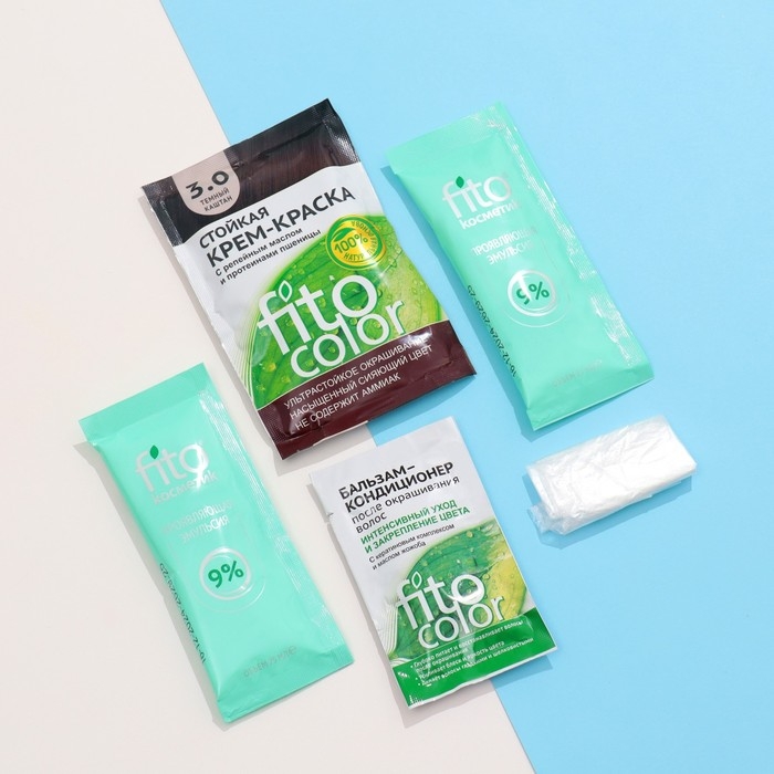 Стойкая крем-краска для волос Fitocolor, тон темный каштан, 115 мл