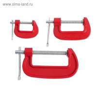 Набор струбцин G-образных ЛОМ, 1-2-3" (25-50-75 мм), 3 шт. Набор струбцин G-образных ЛОМ, 1-2-3" (25-50-75 мм), 3 шт.