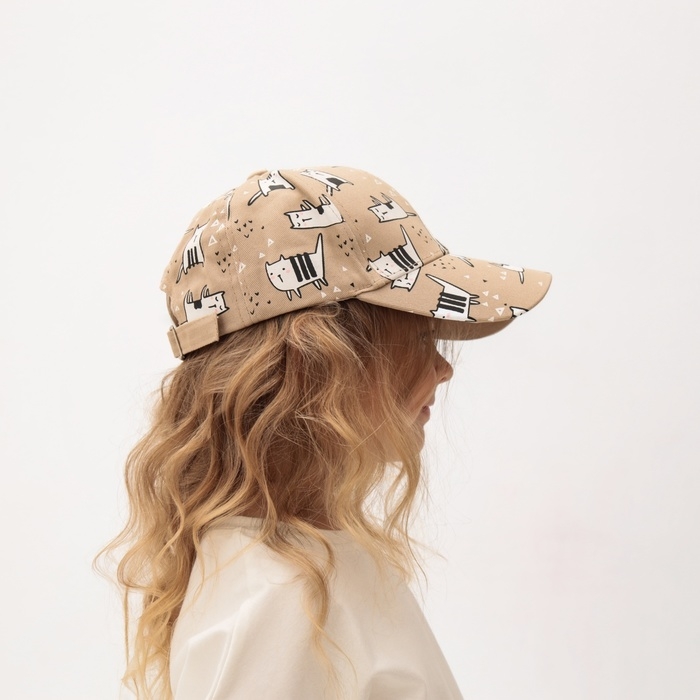 Кепка детская MINAKU Кепка детская MINAKU "Коты", цвет бежевый, р-р 50