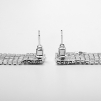 Серьги висячие со стразами &laquo;Водопад&raquo; на прямоугольнике, цвет белый в серебре, 12см