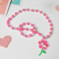 Набор детский &laquo;Выбражулька&raquo; 2 предмета: браслет, кулон, цветок волшебный, цвет розовый