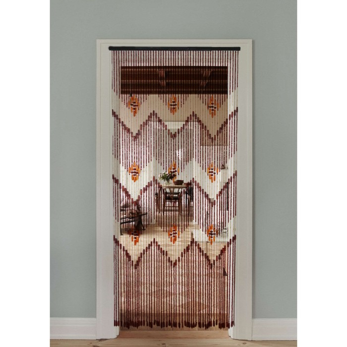 Занавеска декоративная деревянная, 90х190 см, 52 нити Занавеска декоративная деревянная, 90х190 см, 52 нити