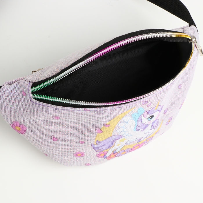 Сумка поясная детская на молнии «Выбражулька», цвет сиреневый Сумка поясная детская на молнии «Выбражулька», цвет сиреневый