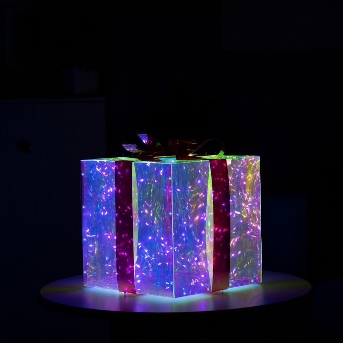 Светодиодная фигура «Подарок» 25 × 25 × 25 см, пластик, 220 В, свечение белое Светодиодная фигура «Подарок» 25 × 25 × 25 см, пластик, 220 В, свечение белое