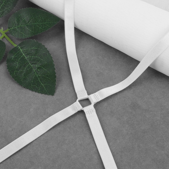 Бретели текстильные, крестообразные, 1 см, цвет белый