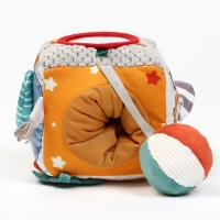 Развивающий бизикубик мягкий &laquo;Зверята&raquo;, погремушка, пищит, шуршит, Крошка Я