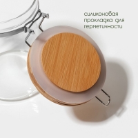 Банка стеклянная для сыпучих продуктов Magistro &laquo;Эко&raquo;, 950 мл, 10&times;15 см, с бугельным замком